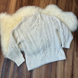 Zara Kids Cream Cable Knit Mockneck Sweater • Size 7